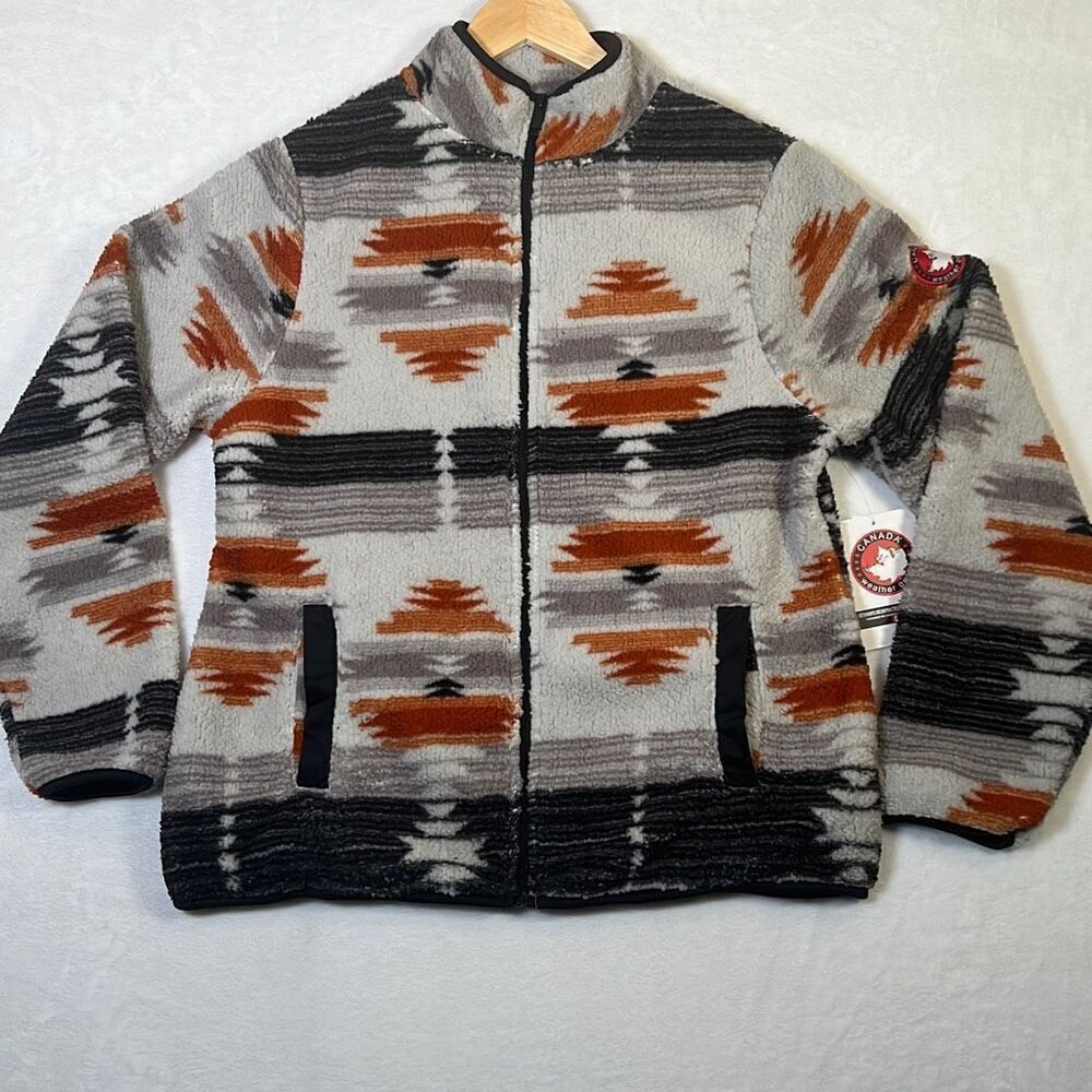 Canada Weather‎ Gear Women's Full Zip Aztec Printed Sherpa NWT women Large